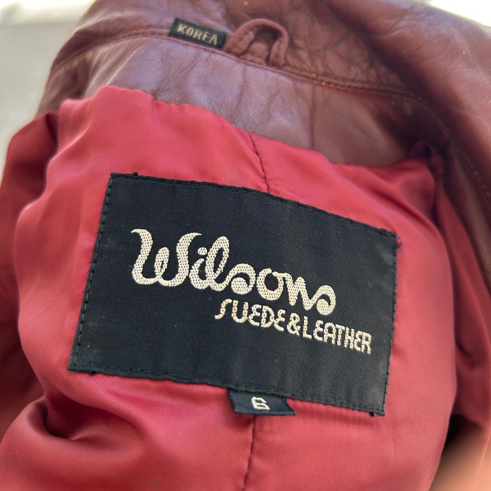 Wilson’s Burgundy Women Leather Jacket Size 6 Made in Korea - Picture 12 of 12